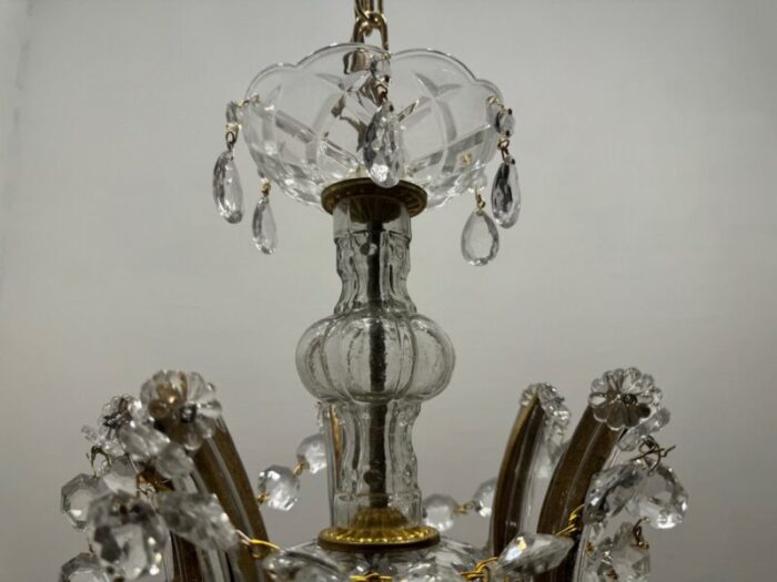 large crystal murano chandeliers maria teresa 1960s set of 2 10