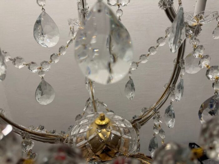 large crystal murano chandeliers maria teresa 1960s set of 2 12