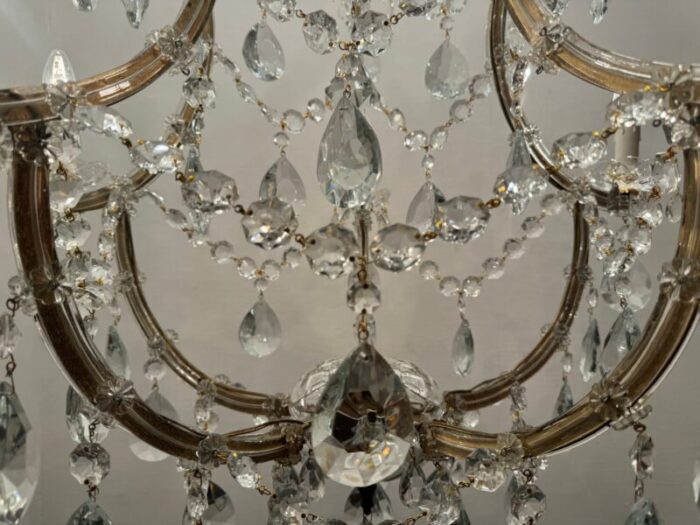 large crystal murano chandeliers maria teresa 1960s set of 2 3