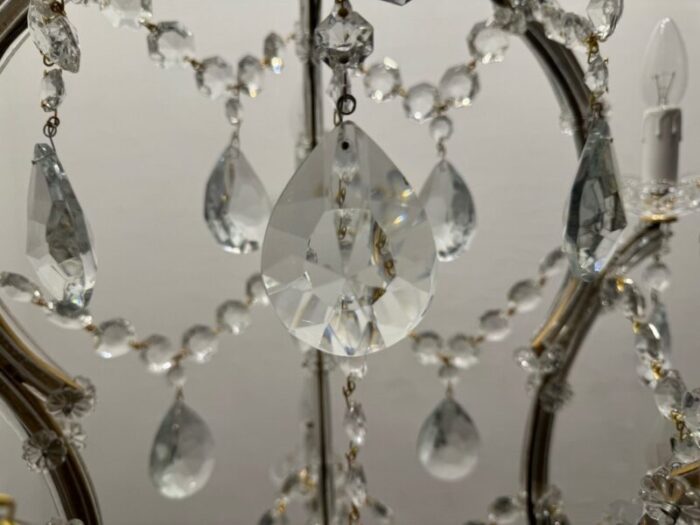 large crystal murano chandeliers maria teresa 1960s set of 2 7