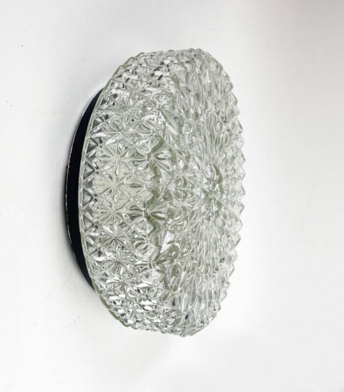 large disc ice crystal wall lamp by honsel germany 1970s 5