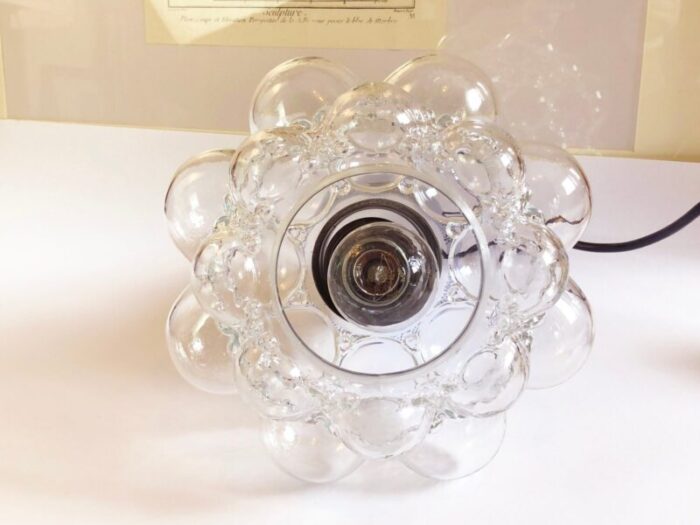 large glas bubble lamp chrome attributed to helena tynell for glashuette limburg germany 1960s 5