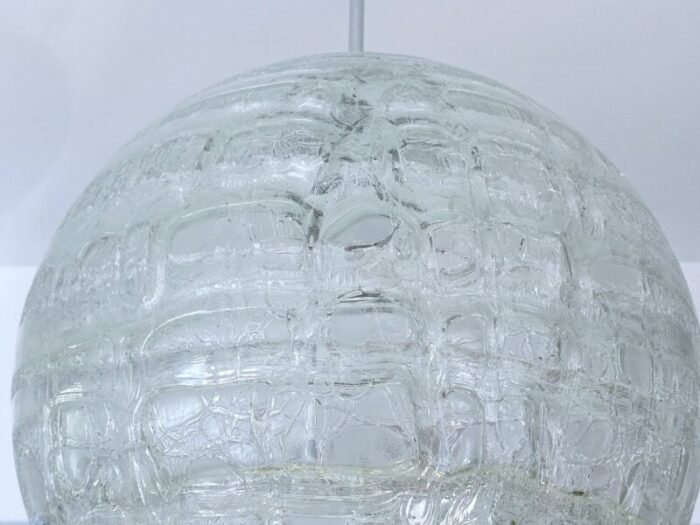 large glass pendant light from doria leuchten 1970s 12