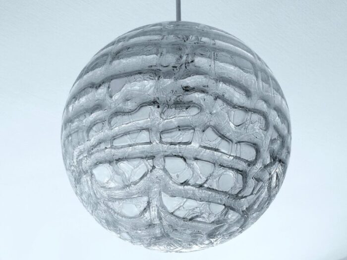 large glass pendant light from doria leuchten 1970s 14