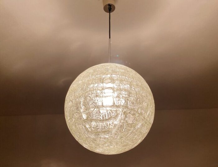 large glass pendant light from doria leuchten 1970s 2