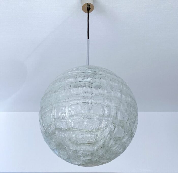 large glass pendant light from doria leuchten 1970s 3