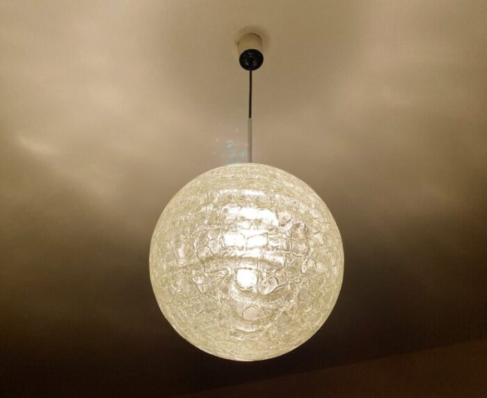 large glass pendant light from doria leuchten 1970s 4