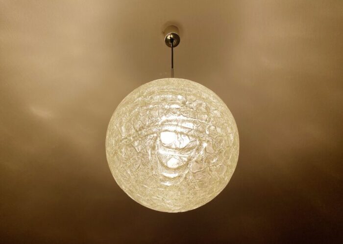 large glass pendant light from doria leuchten 1970s 6