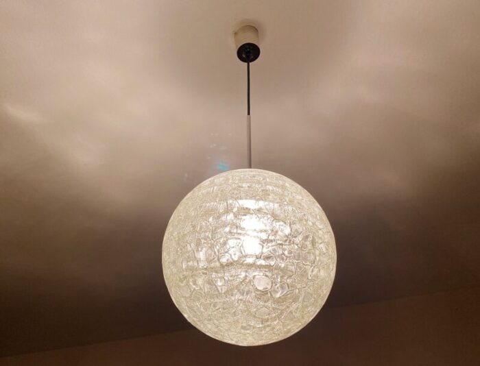 large glass pendant light from doria leuchten 1970s 8