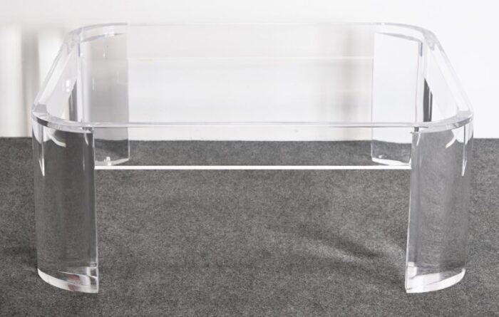 large lucite and glass coffee table by les prismatiques 1970s 4011