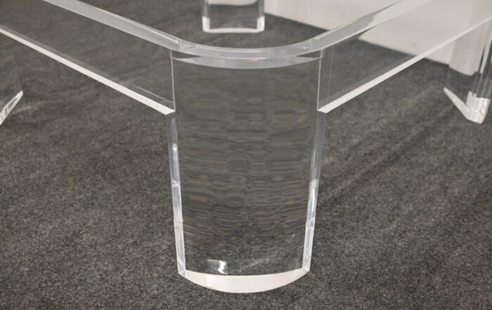 large lucite and glass coffee table by les prismatiques 1970s 6069