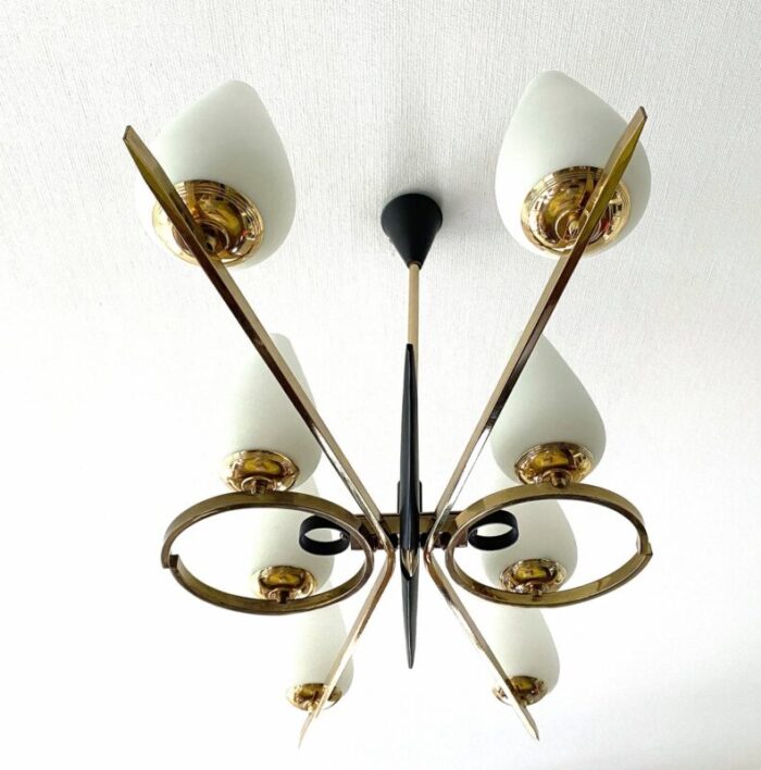 large mid century french pendant light from arlus 19