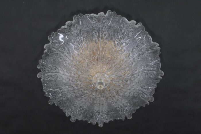 large murano glass flush mount ceiling light italy 1980s 2