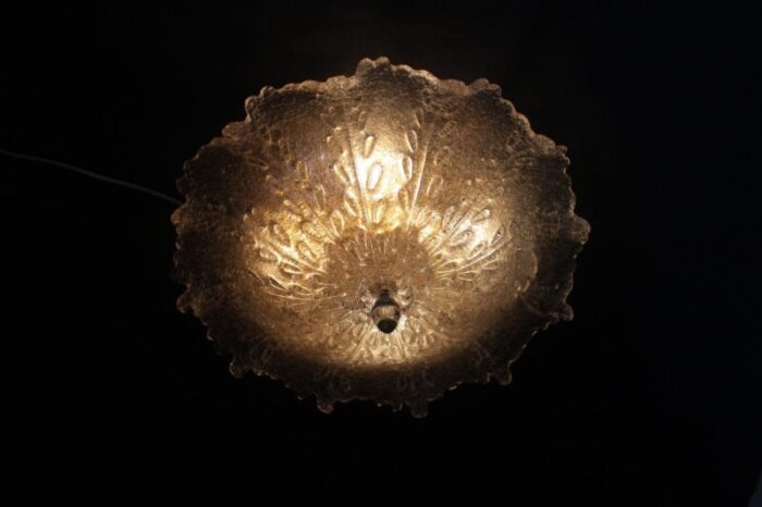 large murano glass flush mount ceiling light italy 1980s 8