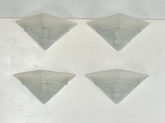 large postmodern thick murano glass sconces by mazzega italy 1980s set of 4 1