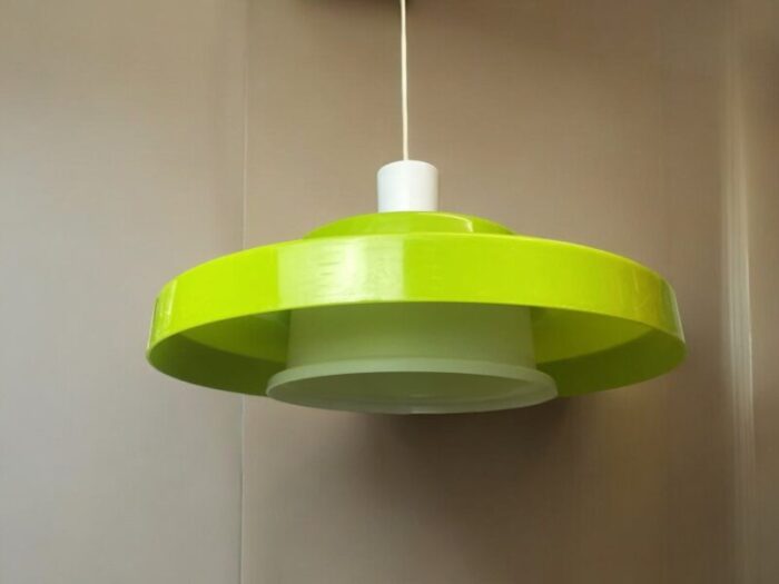 large space age ufo lamp in green acrylic 1970s 3