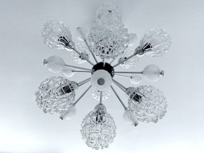 large sputnik glass pendant lamp 1970s 13