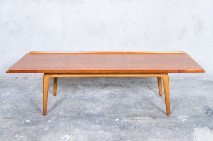 large teak oak coffee table by aksel bender madsen for bovenkamp 1960s 1