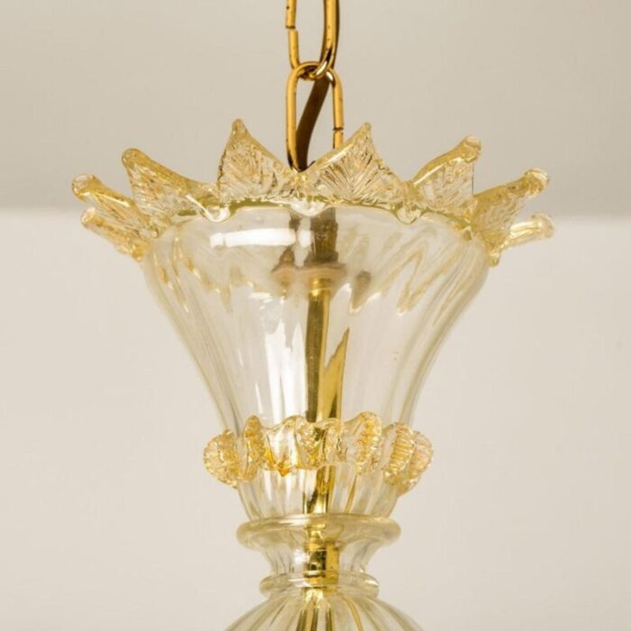 large venetian chandelier in gilded murano glass from barovier 1950s 11