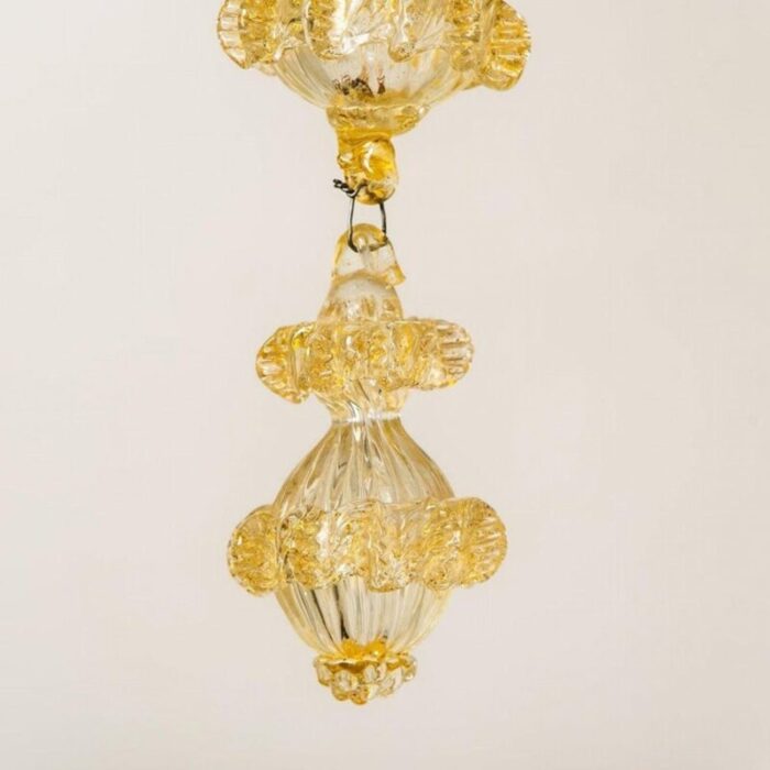 large venetian chandelier in gilded murano glass from barovier 1950s 6