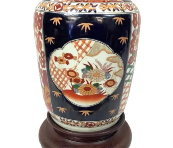 large vintage japanese imari lamp 9523