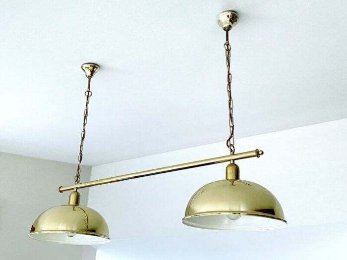 large vintage pendant in brass 1960s 9