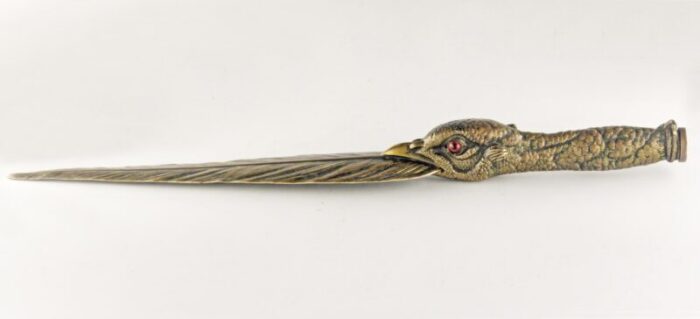 late 19th century bronze letter opener knife depicting an eagle made by french animalier sculptor jules moigniez 3228