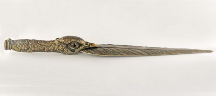 late 19th century bronze letter opener knife depicting an eagle made by french animalier sculptor jules moigniez 9645