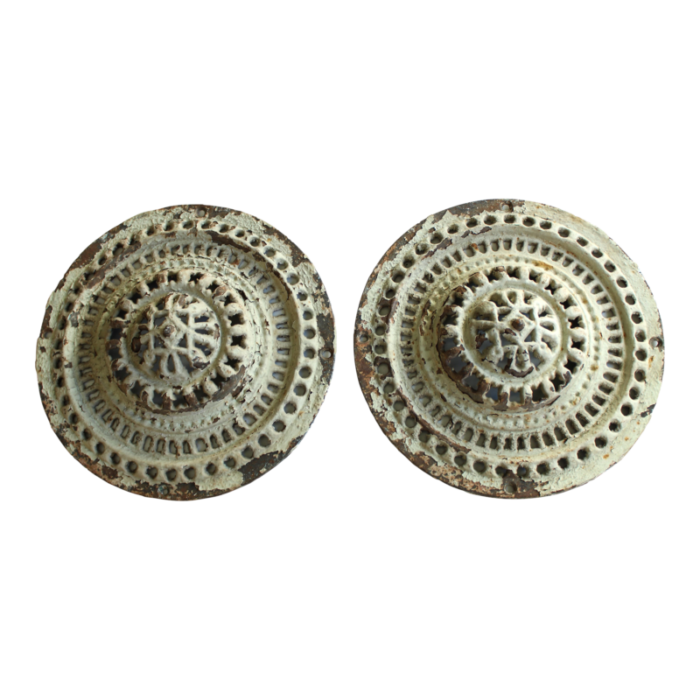 late 19th century french cast iron medallions 9782