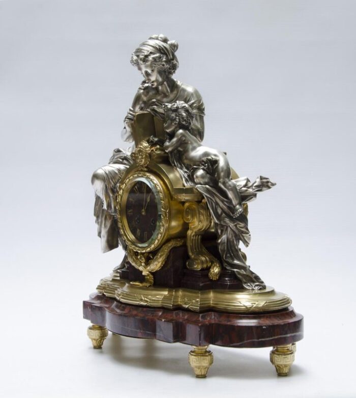 late 19th century french louis xvi ormolu gilt bronze mantel clock by lamerie charpentier and cie 7529