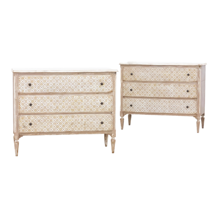 late 19th century hand painted pair of chest 9940