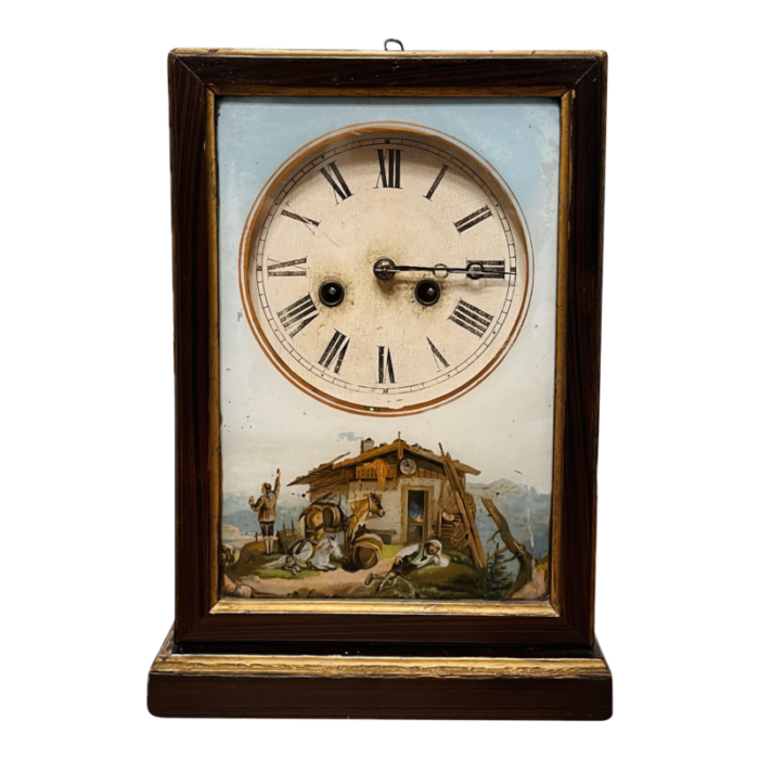 late 19th century junghans hand painted clock 7381