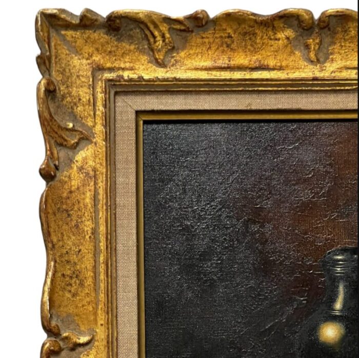 late 19th century still life painting on gold frame by unknown artist 0485