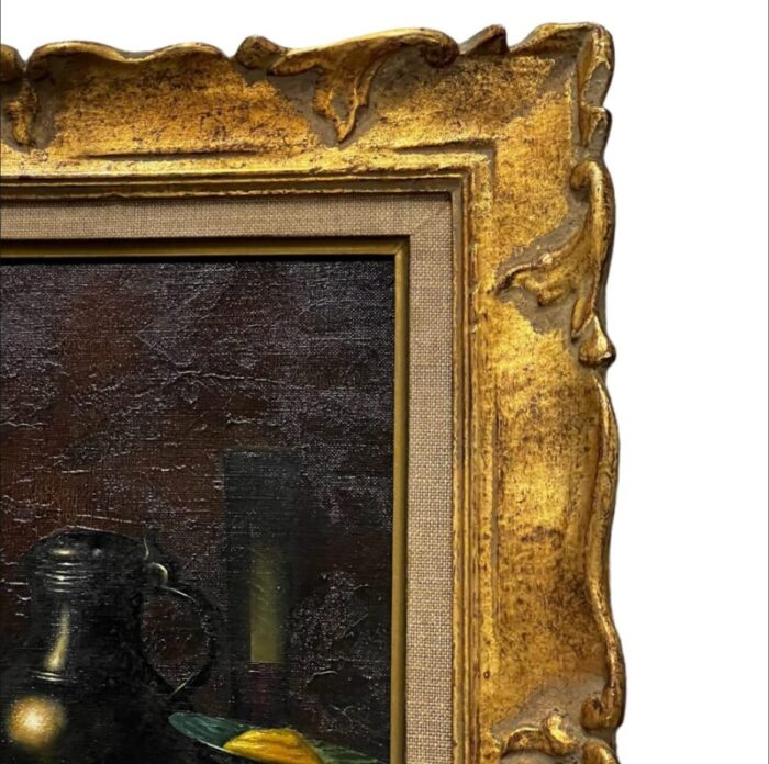 late 19th century still life painting on gold frame by unknown artist 5742