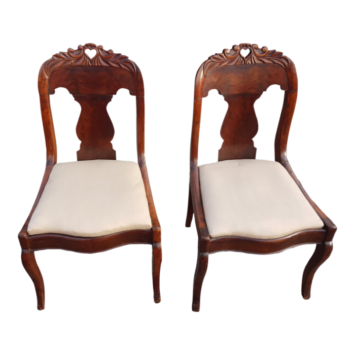 late 19th century vintage victorian mahogany accent chairs pair 1488