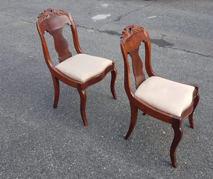 late 19th century vintage victorian mahogany accent chairs pair 4195