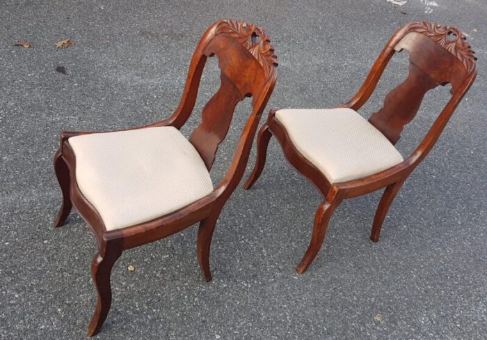 late 19th century vintage victorian mahogany accent chairs pair 4461