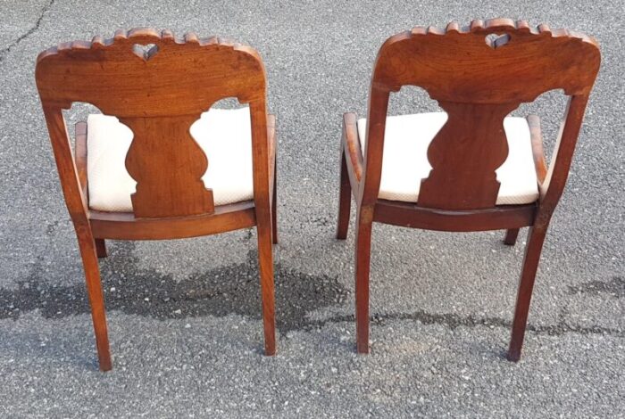 late 19th century vintage victorian mahogany accent chairs pair 6218