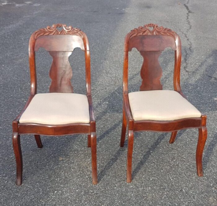 late 19th century vintage victorian mahogany accent chairs pair 9599