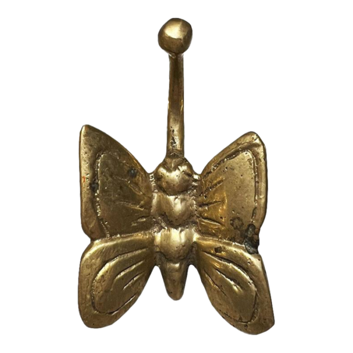 late 20th century brass butterfly wall hook 2881