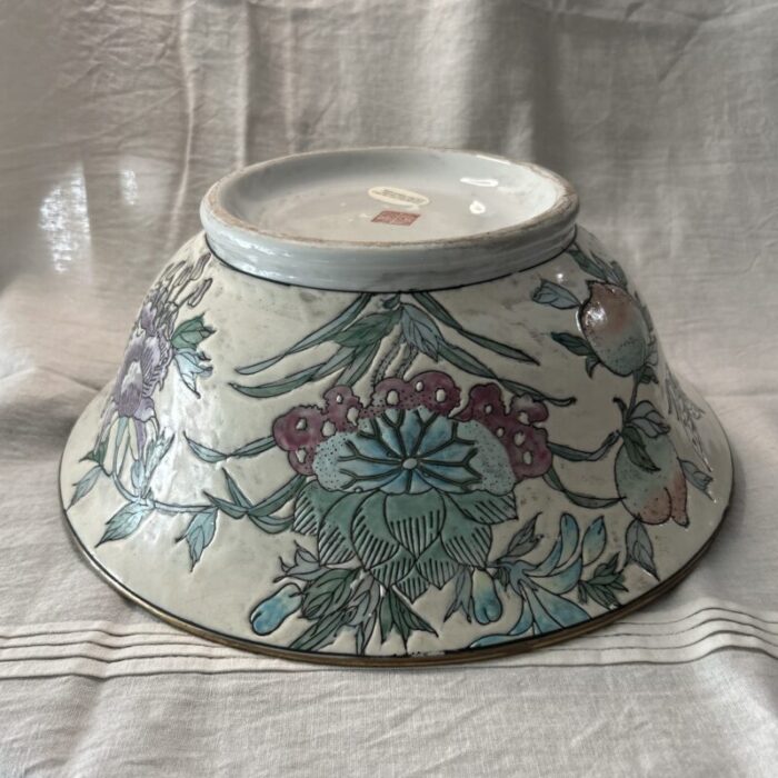 late 20th century hand painted decorative bowl 3658