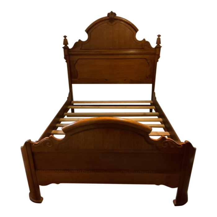 late 20th century vintage oak lexington victorian mansion queen bed 1862