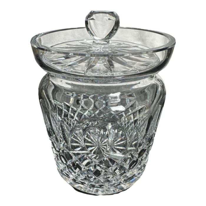 late 20th century waterford crystal colleen pattern glass biscuit jar 0345