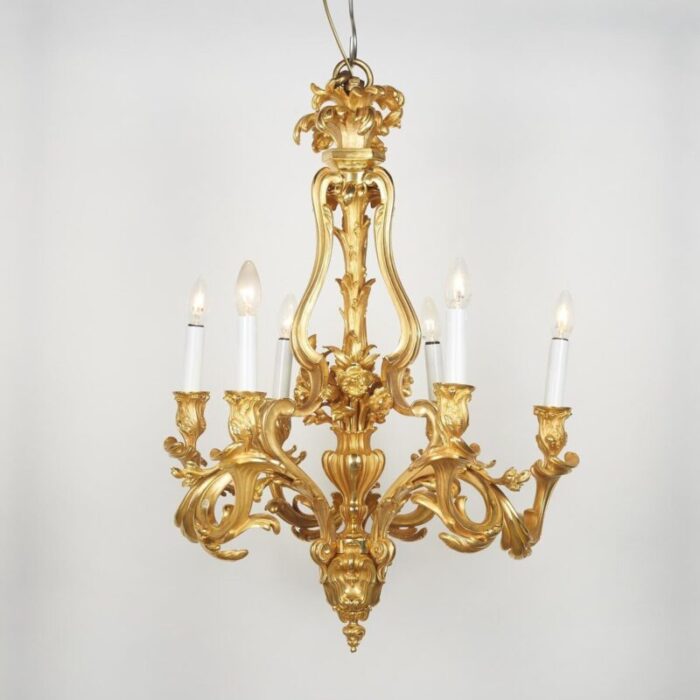 louis xv napoleon iii gilt bronze chandelier 2