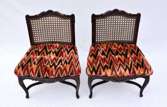 louis xv style caned slipper chairs 0316