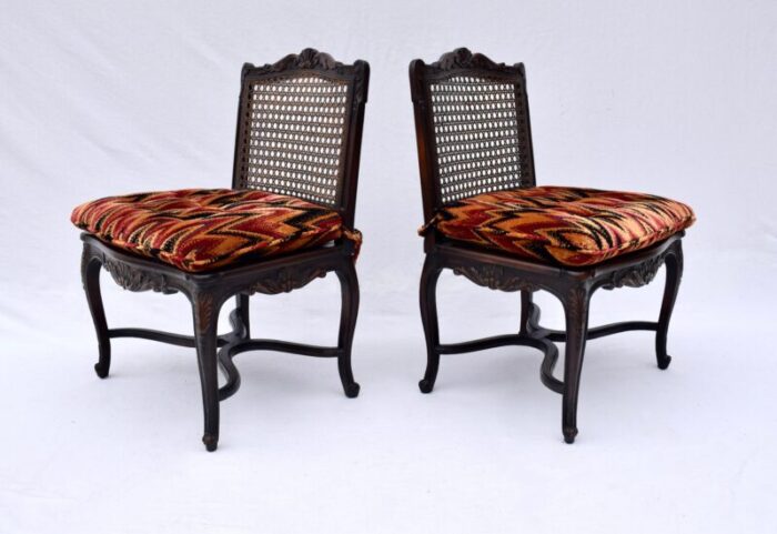 louis xv style caned slipper chairs 1271