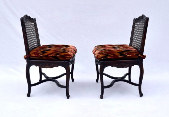 louis xv style caned slipper chairs 3457