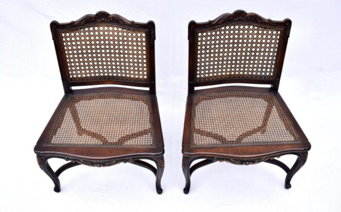 louis xv style caned slipper chairs 6566