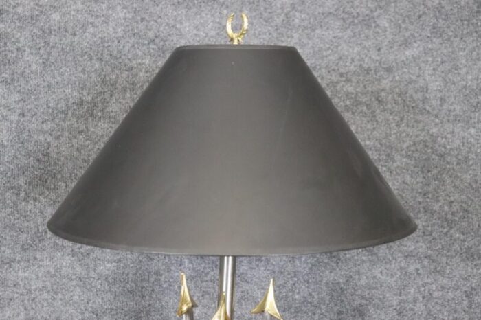 maison jansen style brass and steel floor lamps a pair 9055