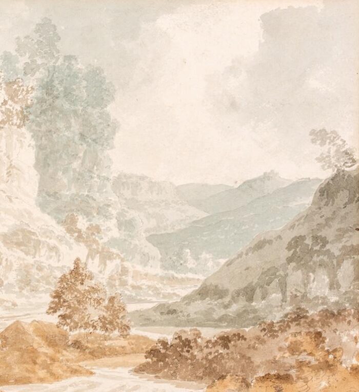 manner of payne mountainous landscape watercolor 1796